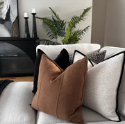 Maya 55cm Square - Oatmeal | Black Border