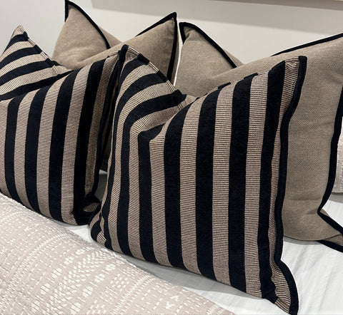 Maya 55cm Square - Khaki | Black Border