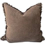 Champetre Heavy Weight French Linen Cushion 55cm Square - Chocolate Brown