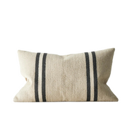 Mila Oyster - Chunky Stripe Lumbar Cushions