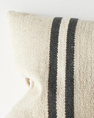 Mila Oyster - Chunky Stripe Lumbar Cushions