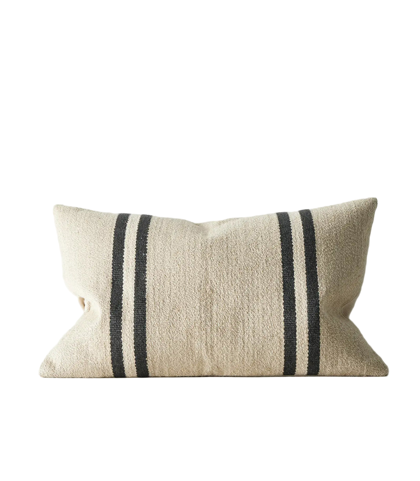 Mila Oyster - Chunky Stripe Lumbar Cushions