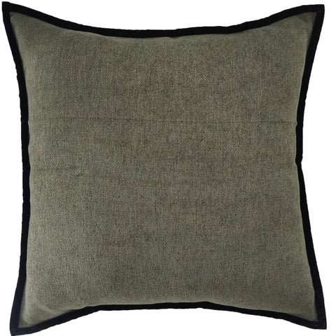 Maya 55cm Square Seaweed Green / Black Border
